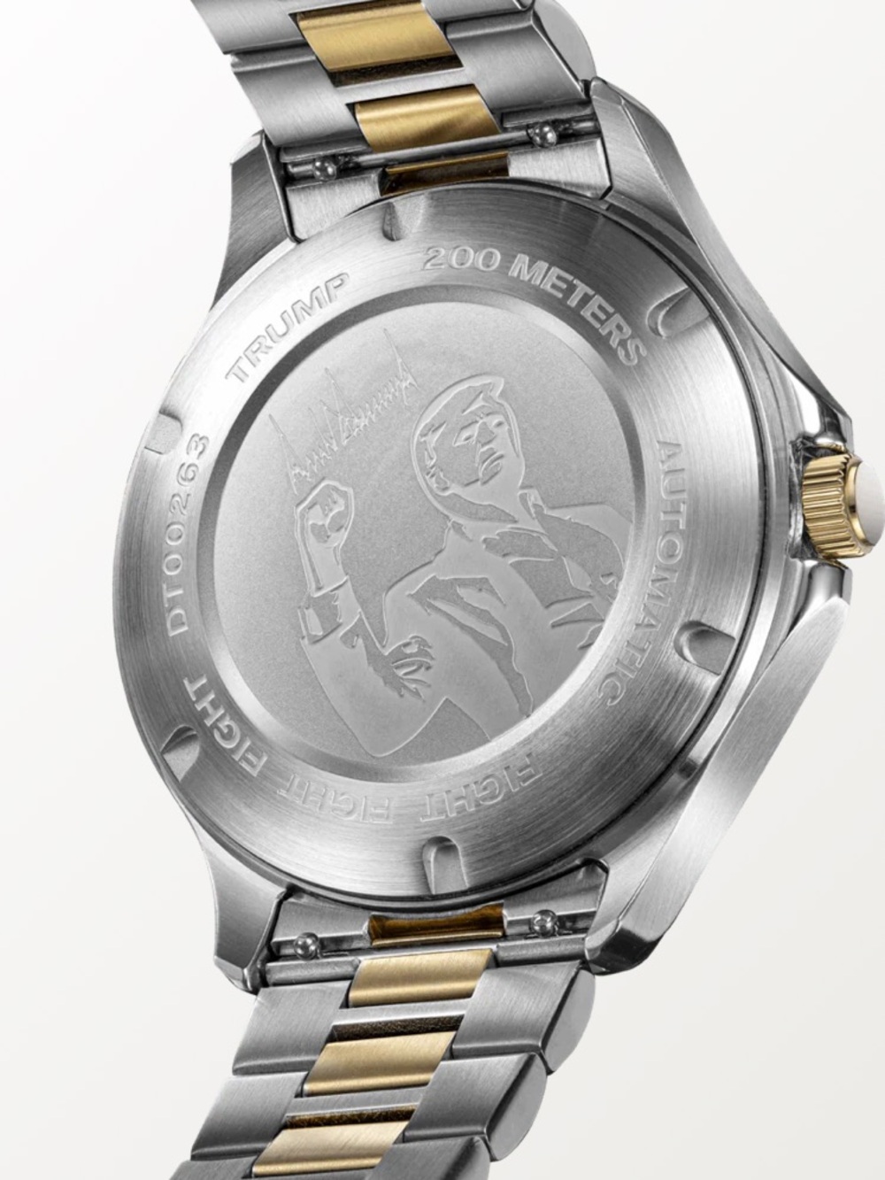 Trump Stainless Steel Two-Tone Watch with Black Dial - Picture 12 of 14